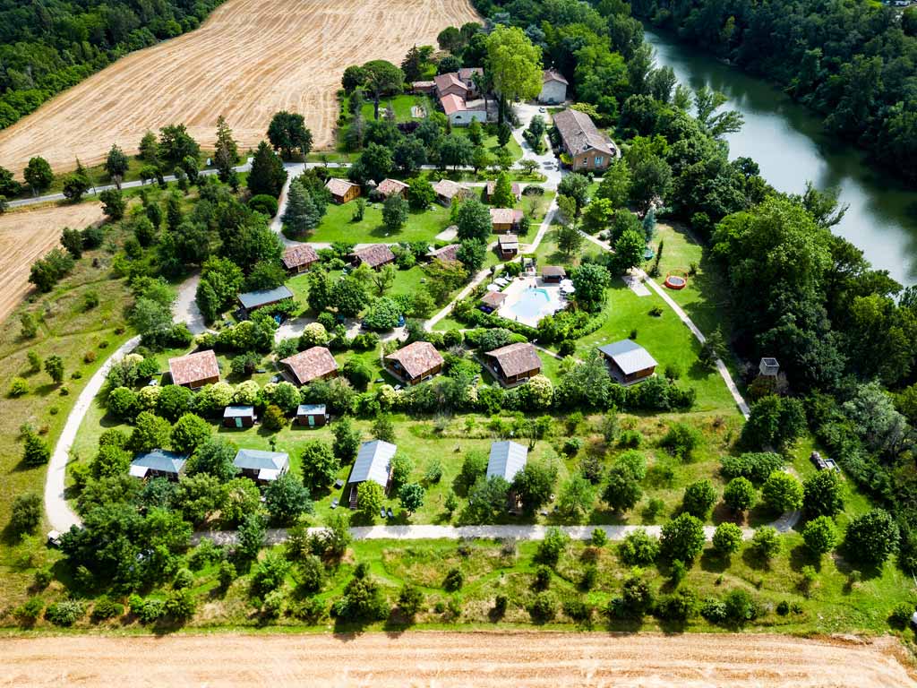 vue aerienne camping tarn